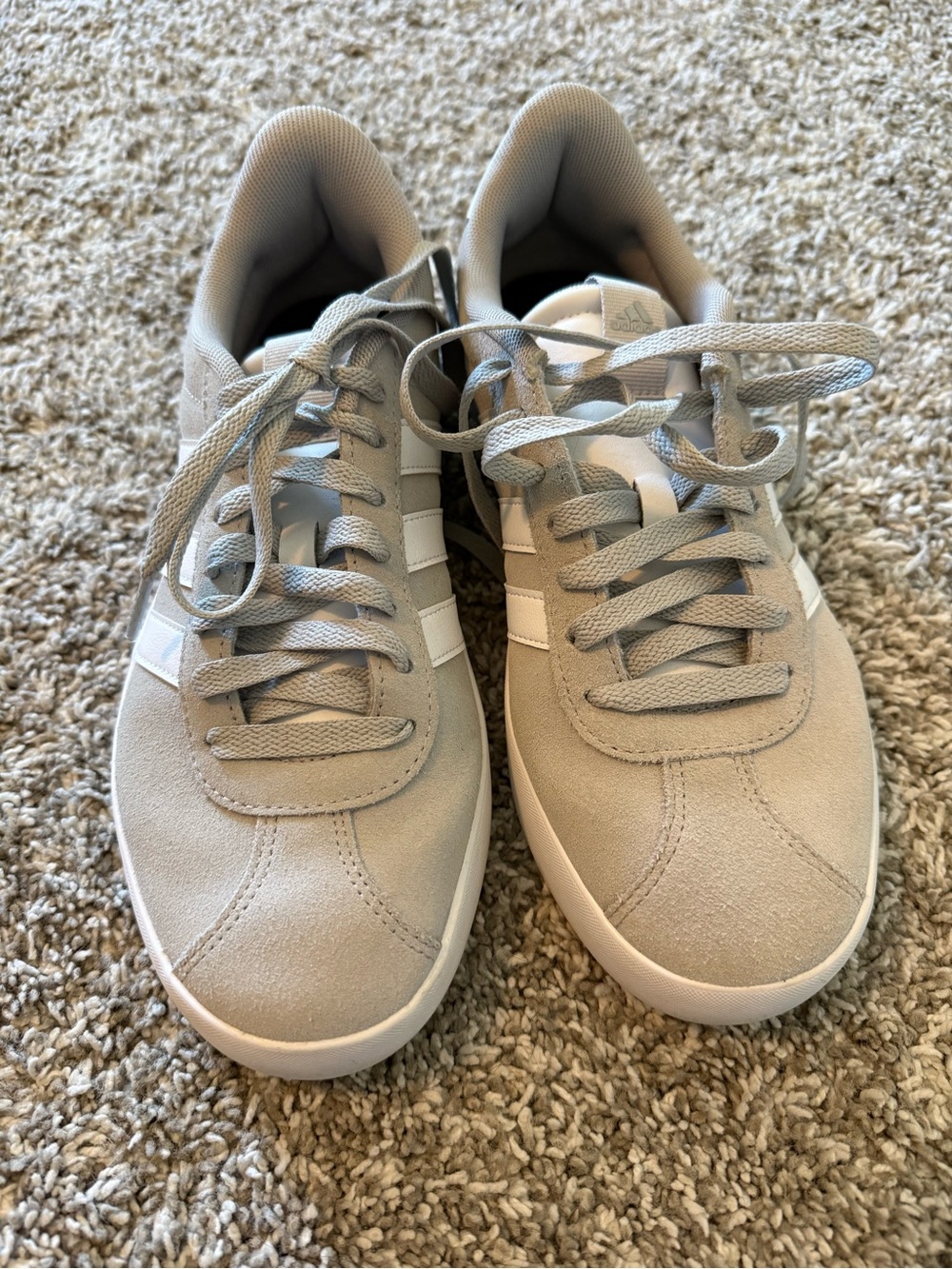 Adidas Casual Suede Lace-Up Sneakers in Light Gray
